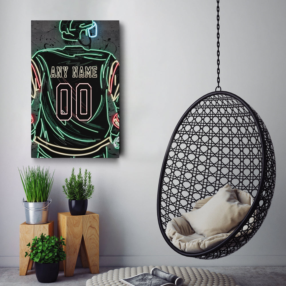 Minnesota Wild Custom Jersey Canvas | Neon Wall Art - CanvasNeon