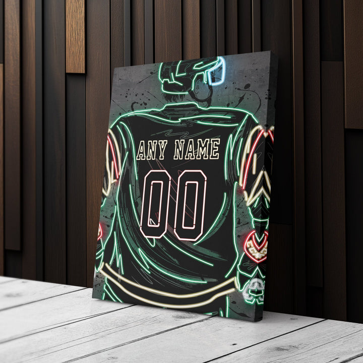 Minnesota Wild Custom Jersey Canvas | Neon Wall Art - CanvasNeon