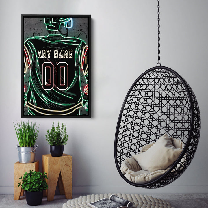 Minnesota Wild Custom Jersey Canvas | Neon Wall Art - CanvasNeon