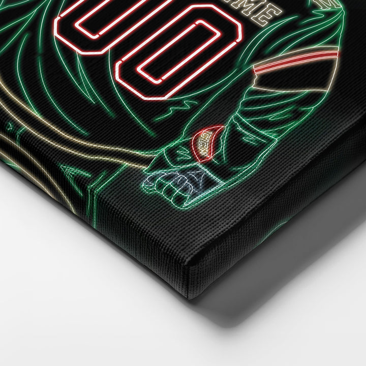 Minnesota Wild Personalized Jersey Canvas | Neon Wall Art - CanvasNeon