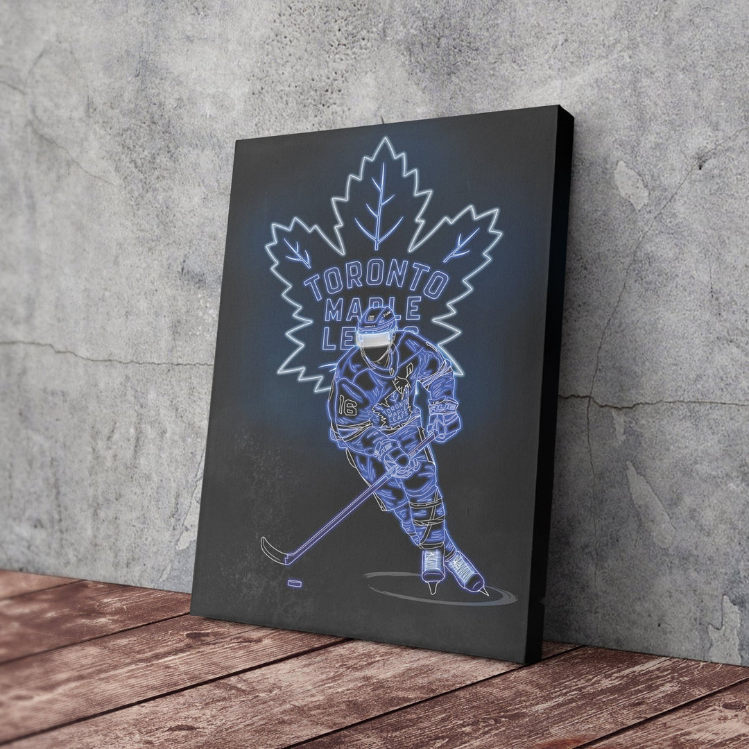 Mitchell Marner Neon Canvas Art | Leafs Wall Decor - CanvasNeon