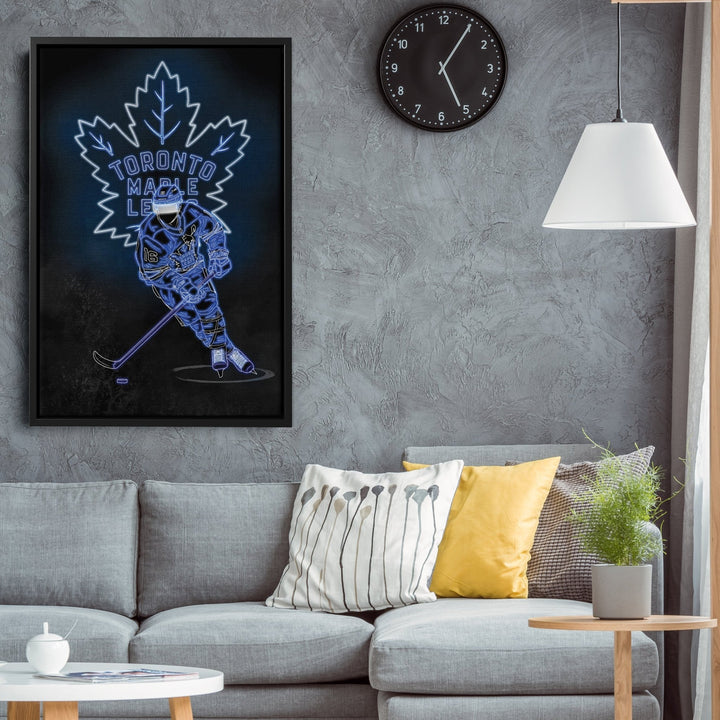 Mitchell Marner Neon Canvas Art | Leafs Wall Decor - CanvasNeon