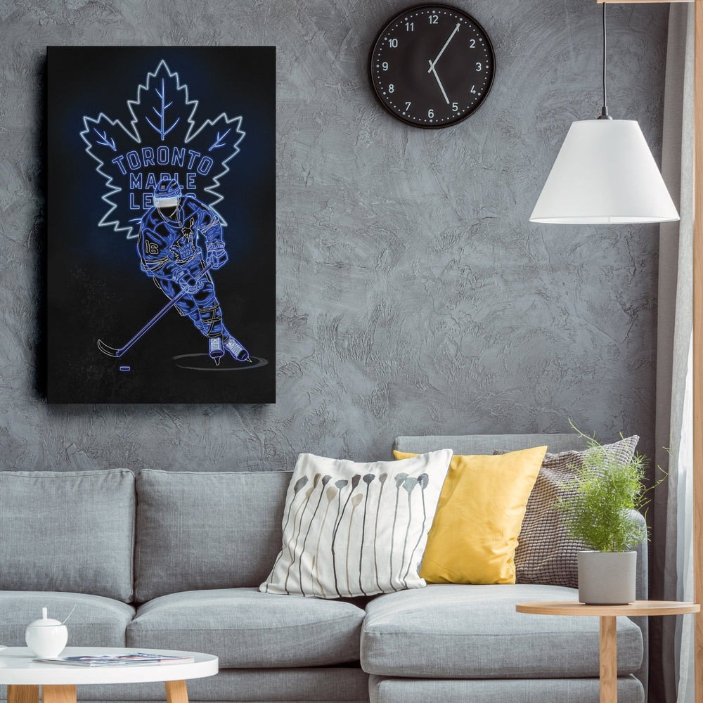 Mitchell Marner Neon Canvas Art | Leafs Wall Decor - CanvasNeon