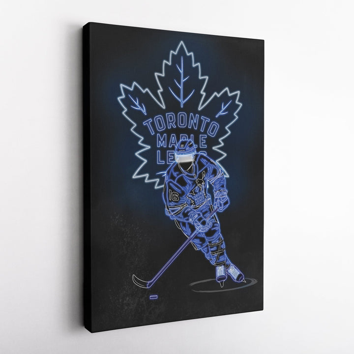 Mitchell Marner Neon Canvas Art | Leafs Wall Decor - CanvasNeon