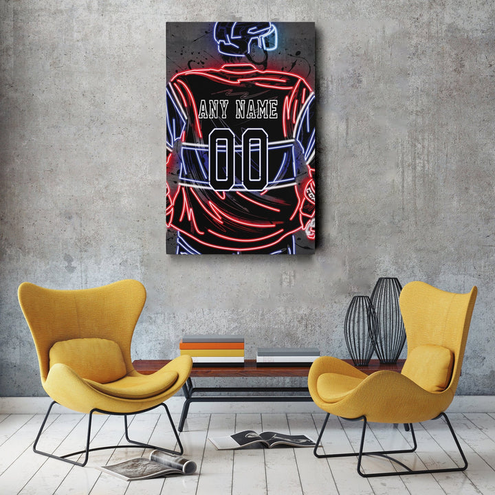 Montreal Canadiens Custom Jersey Canvas | Neon Wall Art - CanvasNeon