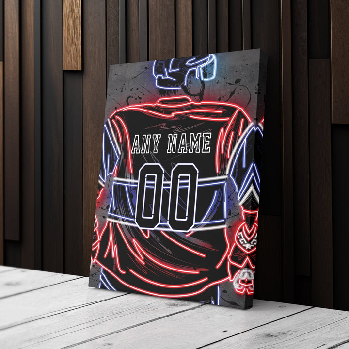 Montreal Canadiens Custom Jersey Canvas | Neon Wall Art - CanvasNeon