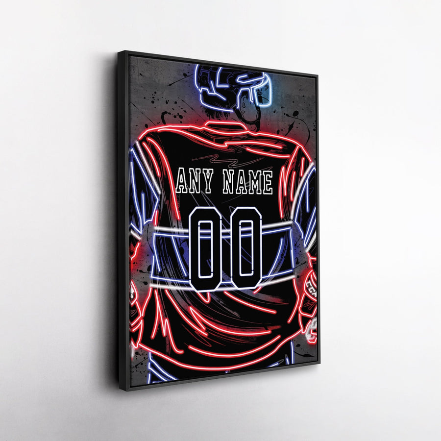 Montreal Canadiens Custom Jersey Canvas | Neon Wall Art - CanvasNeon