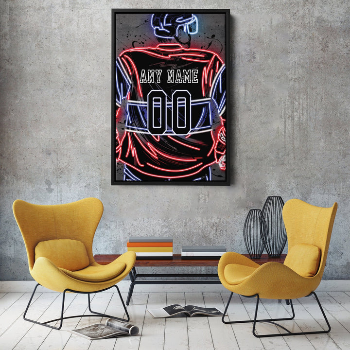 Montreal Canadiens Custom Jersey Canvas | Neon Wall Art - CanvasNeon