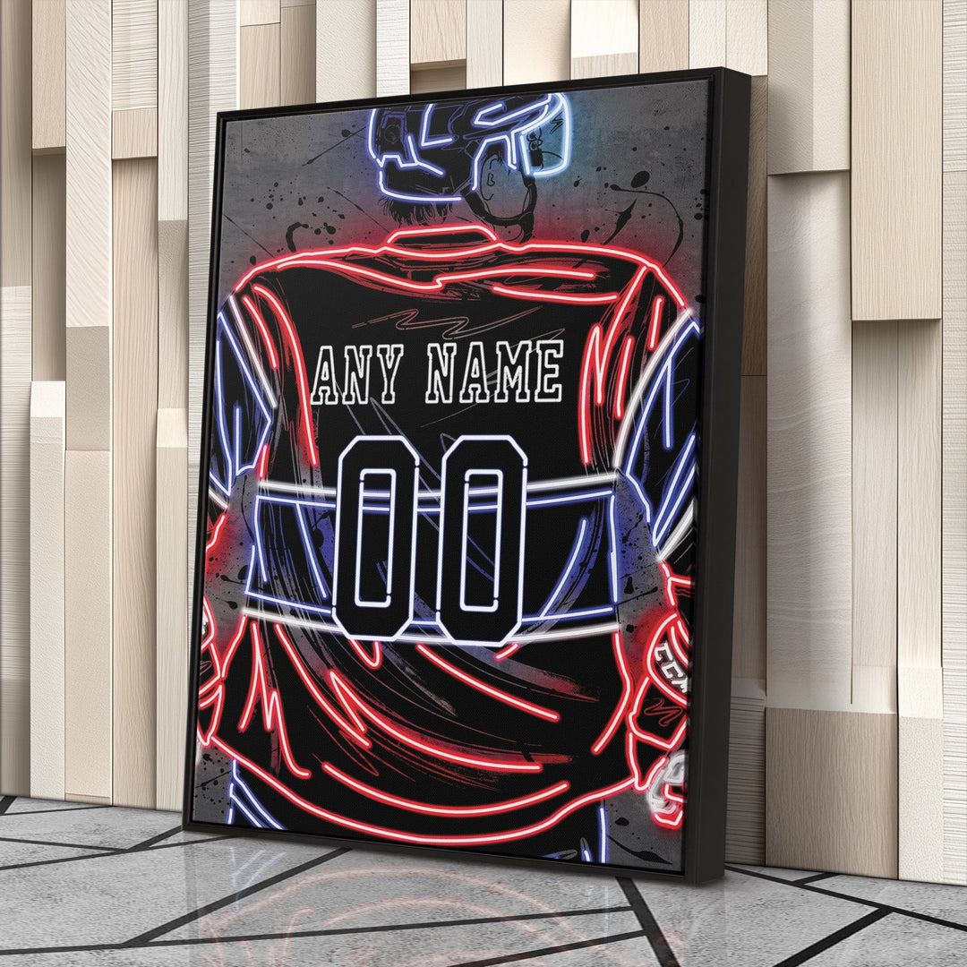 Montreal Canadiens Custom Jersey Canvas | Neon Wall Art - CanvasNeon