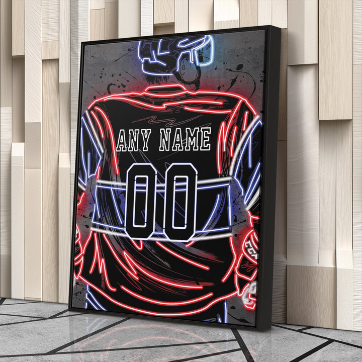 Montreal Canadiens Custom Jersey Canvas | Neon Wall Art - CanvasNeon
