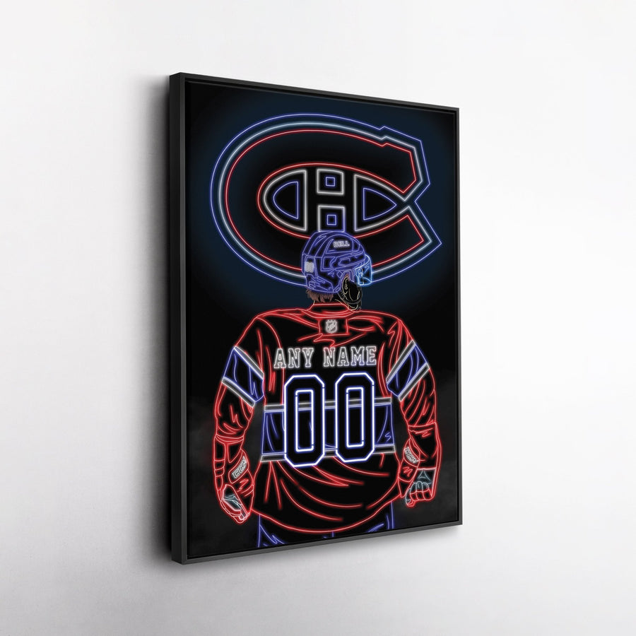 Montreal Canadiens Personalized Jersey Canvas | Neon Wall Art - CanvasNeon