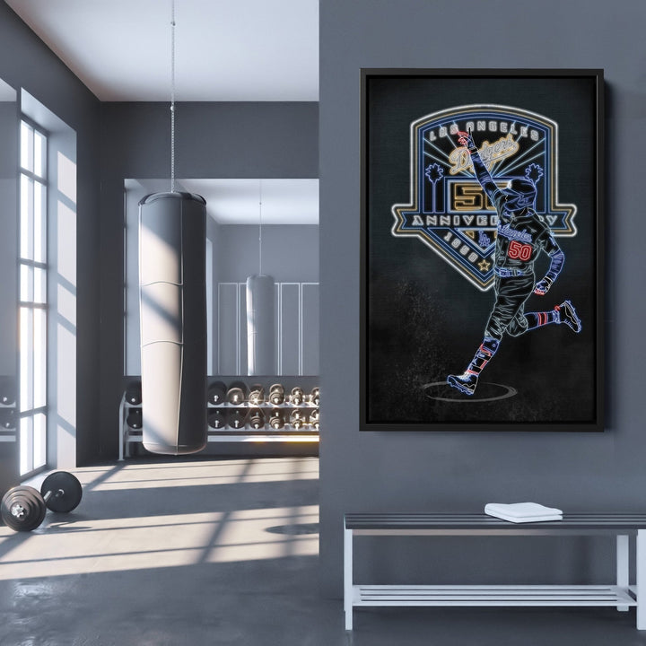 Mookie Betts Neon Canvas Art | Dodgers Wall Decor - CanvasNeon