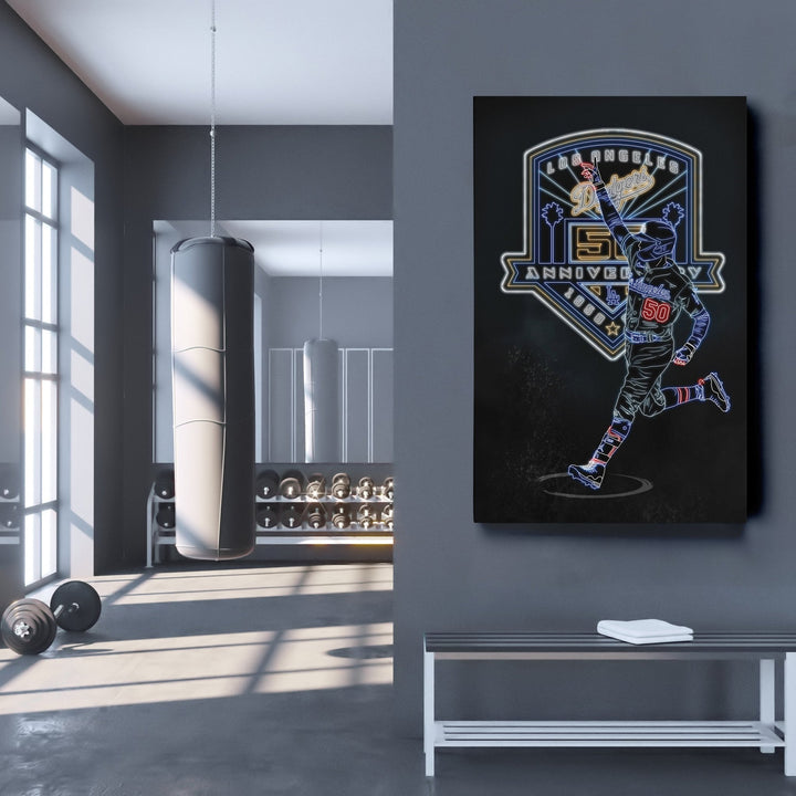 Mookie Betts Neon Canvas Art | Dodgers Wall Decor - CanvasNeon