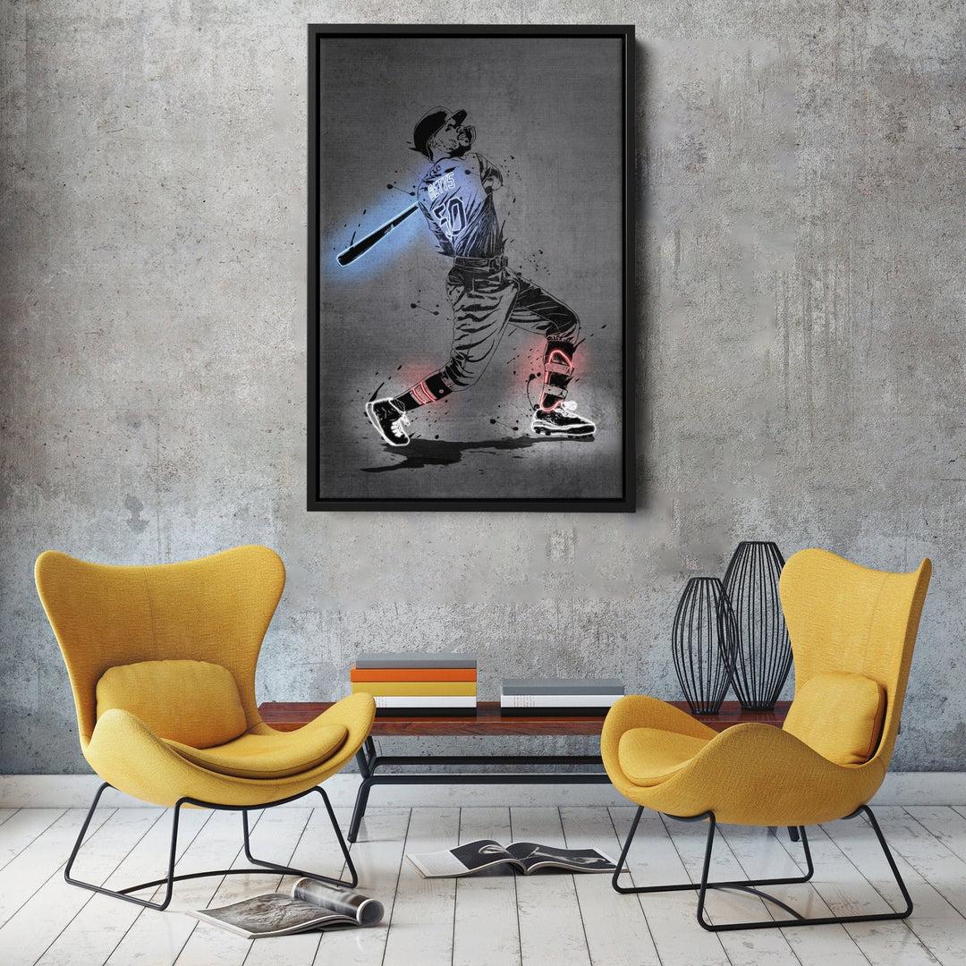 Mookie Betts Neon Canvas Art | Modern Wall Decor for Dodgers Fans - CanvasNeon