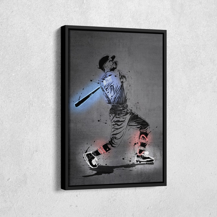 Mookie Betts Neon Canvas Art | Modern Wall Decor for Dodgers Fans - CanvasNeon