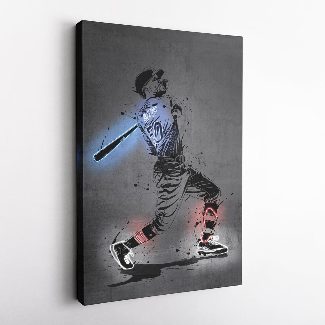 Mookie Betts Neon Canvas Art | Modern Wall Decor for Dodgers Fans - CanvasNeon