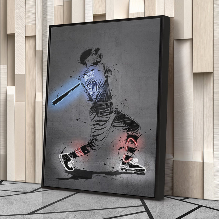 Mookie Betts Neon Canvas Art | Modern Wall Decor for Dodgers Fans - CanvasNeon