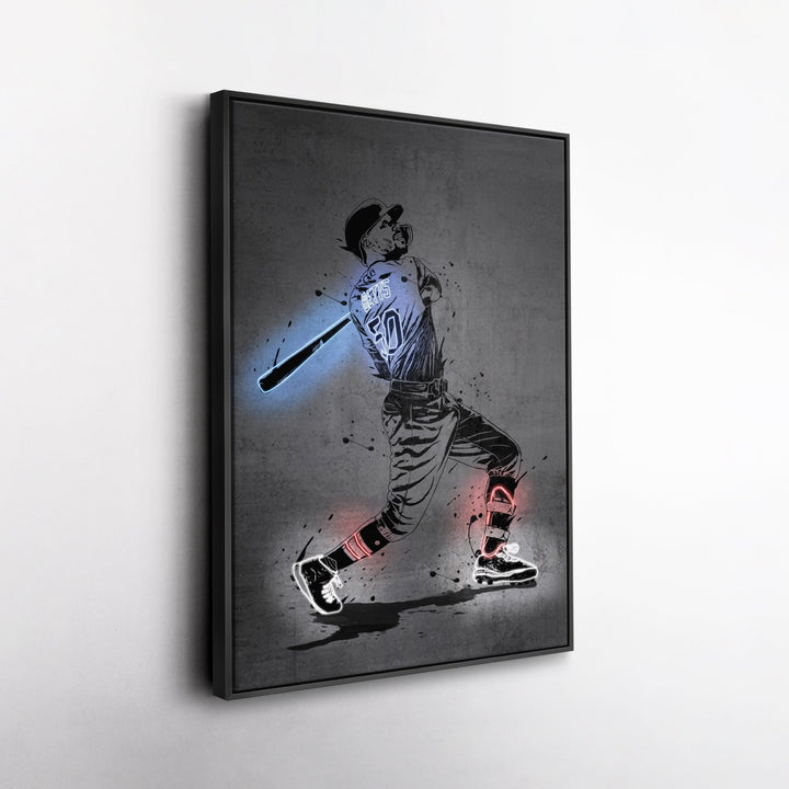 Mookie Betts Neon Canvas Art | Modern Wall Decor for Dodgers Fans - CanvasNeon
