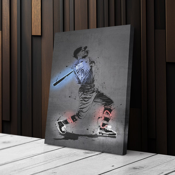 Mookie Betts Neon Canvas Art | Modern Wall Decor for Dodgers Fans - CanvasNeon