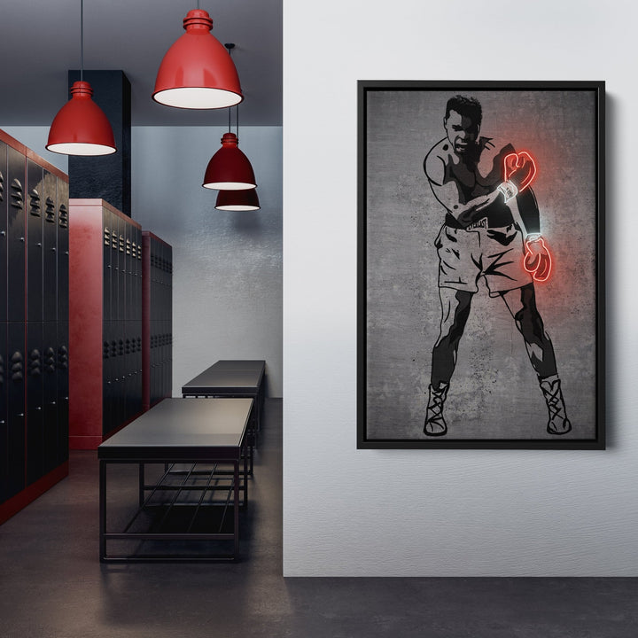 Muhammad Ali Neon Canvas Art | Modern Wall Decor for Boxing Fans - CanvasNeon
