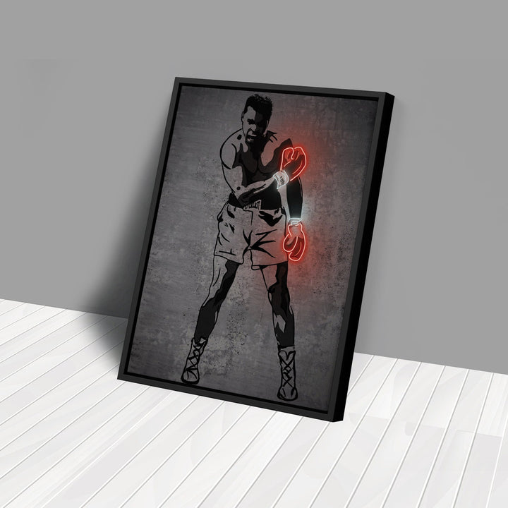 Muhammad Ali Neon Canvas Art | Modern Wall Decor for Boxing Fans - CanvasNeon