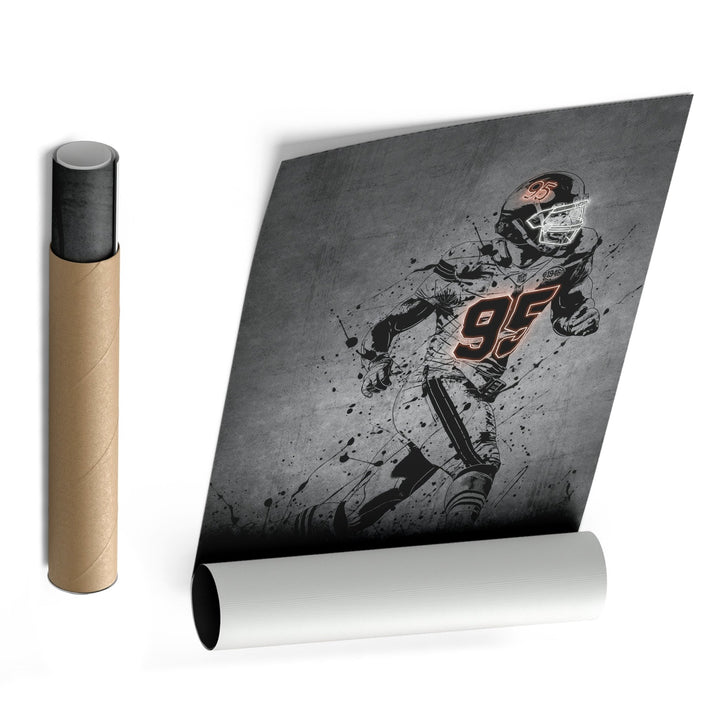 Myles Garrett Neon Canvas Art | Modern Wall Decor for Browns Fans - CanvasNeon