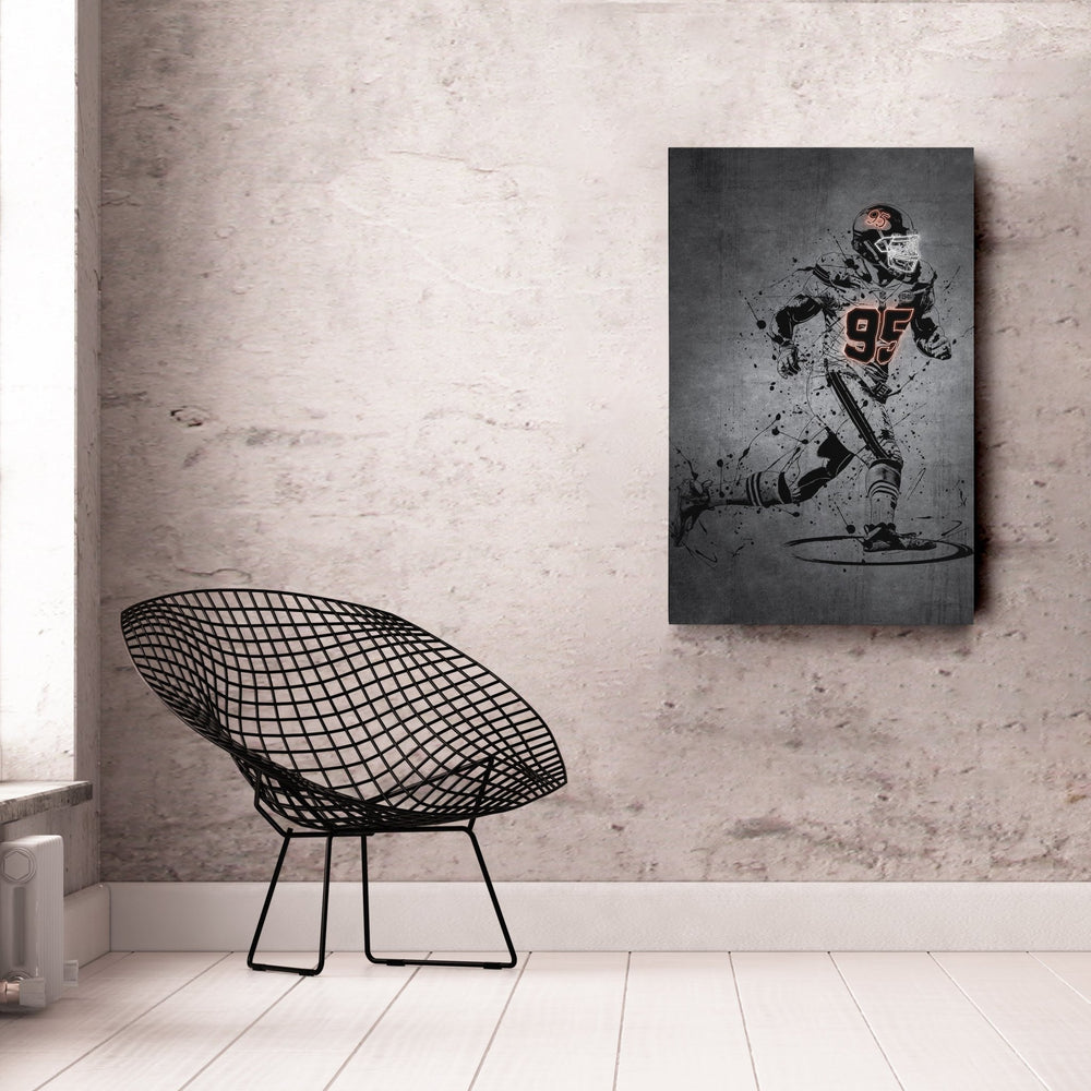 Myles Garrett Neon Canvas Art | Modern Wall Decor for Browns Fans - CanvasNeon