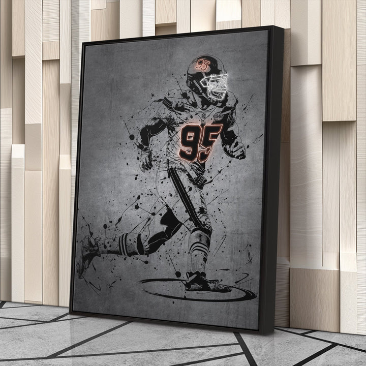Myles Garrett Neon Canvas Art | Modern Wall Decor for Browns Fans - CanvasNeon
