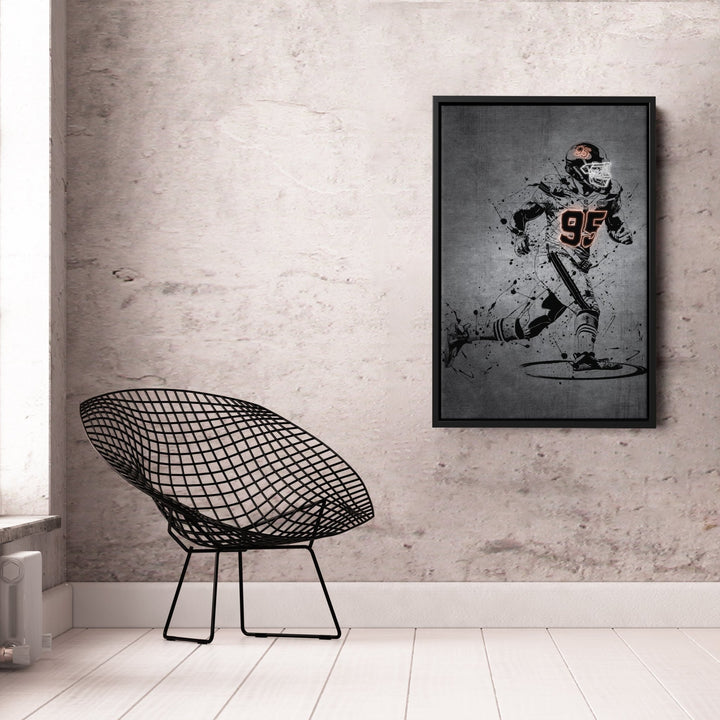 Myles Garrett Neon Canvas Art | Modern Wall Decor for Browns Fans - CanvasNeon