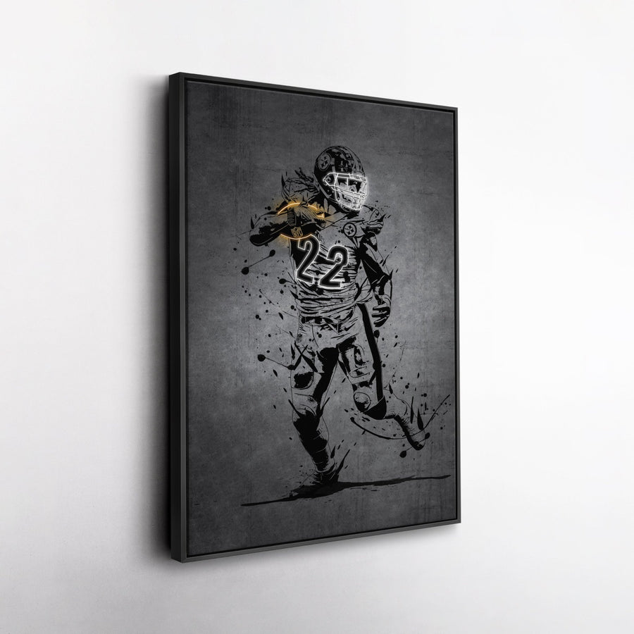Najee Harris Neon Canvas Art | Modern Wall Decor for Steelers Fans - CanvasNeon