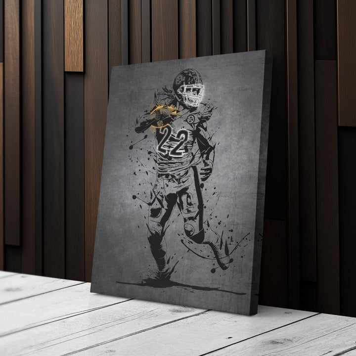 Najee Harris Neon Canvas Art | Modern Wall Decor for Steelers Fans - CanvasNeon
