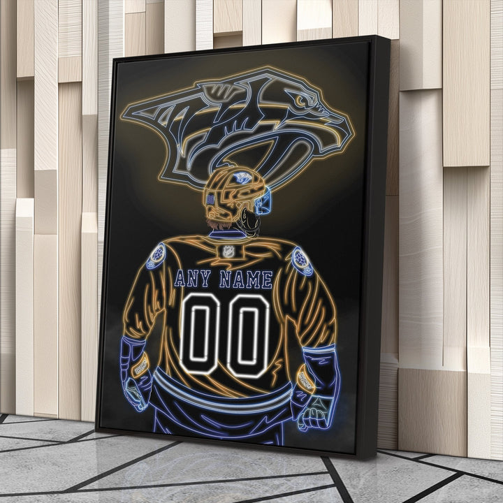 Nashville Predators Personalized Jersey Canvas | Neon Wall Art - CanvasNeon