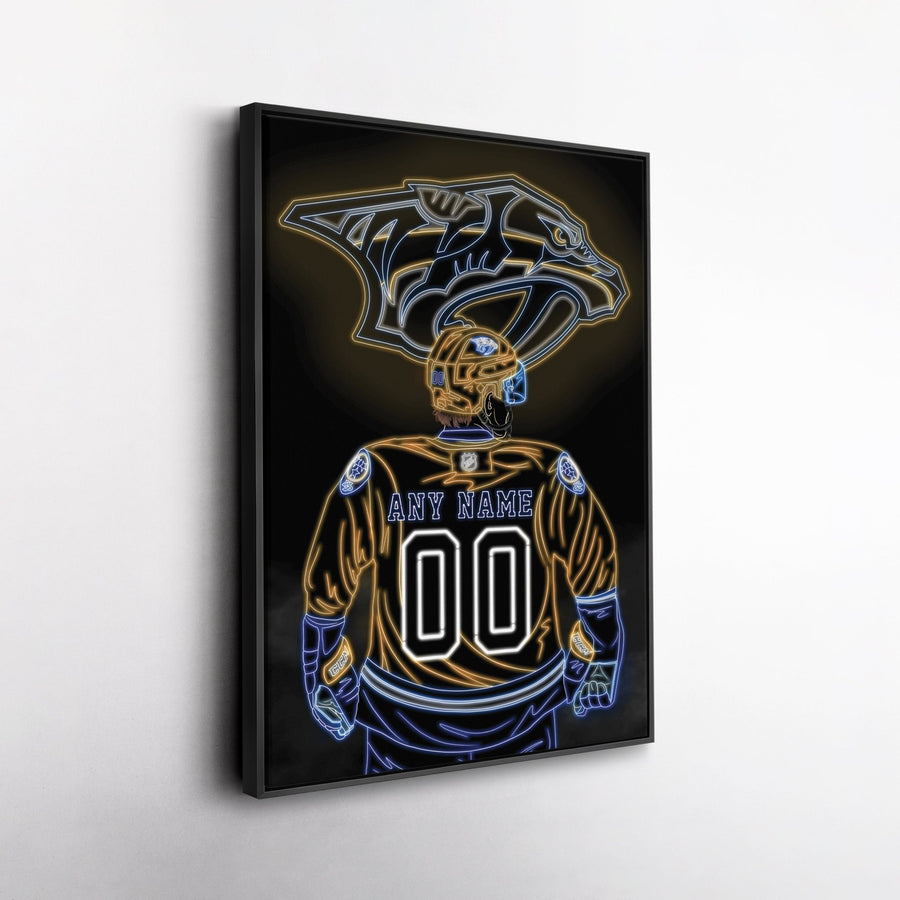 Nashville Predators Personalized Jersey Canvas | Neon Wall Art - CanvasNeon