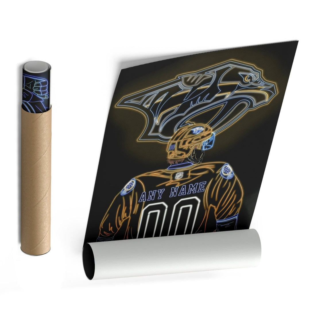 Nashville Predators Personalized Jersey Canvas | Neon Wall Art - CanvasNeon