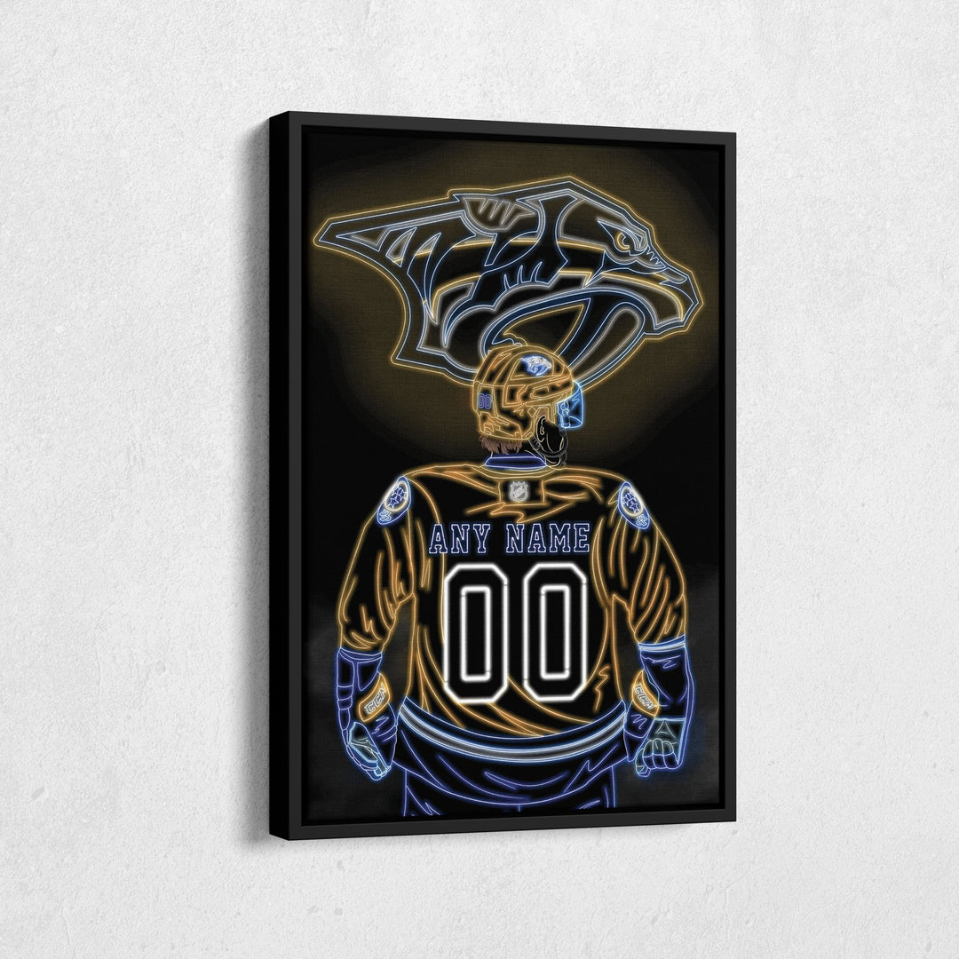 Nashville Predators Personalized Jersey Canvas | Neon Wall Art - CanvasNeon