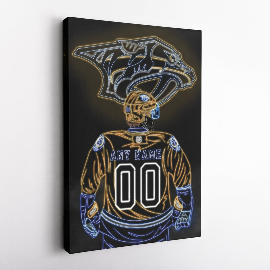 Nashville Predators Personalized Jersey Canvas | Neon Wall Art - CanvasNeon