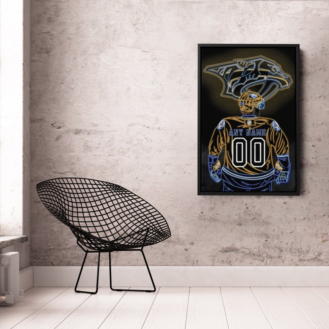 Nashville Predators Personalized Jersey Canvas | Neon Wall Art - CanvasNeon