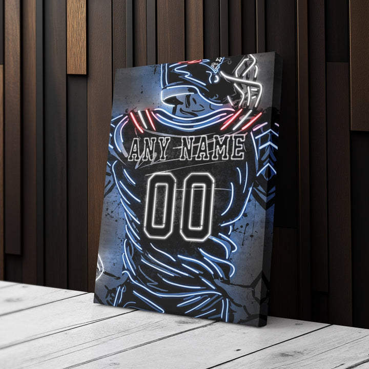 New England Patriots Custom Jersey Canvas | Neon Wall Art - CanvasNeon
