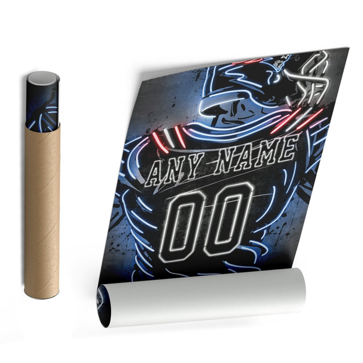 New England Patriots Custom Jersey Canvas | Neon Wall Art - CanvasNeon