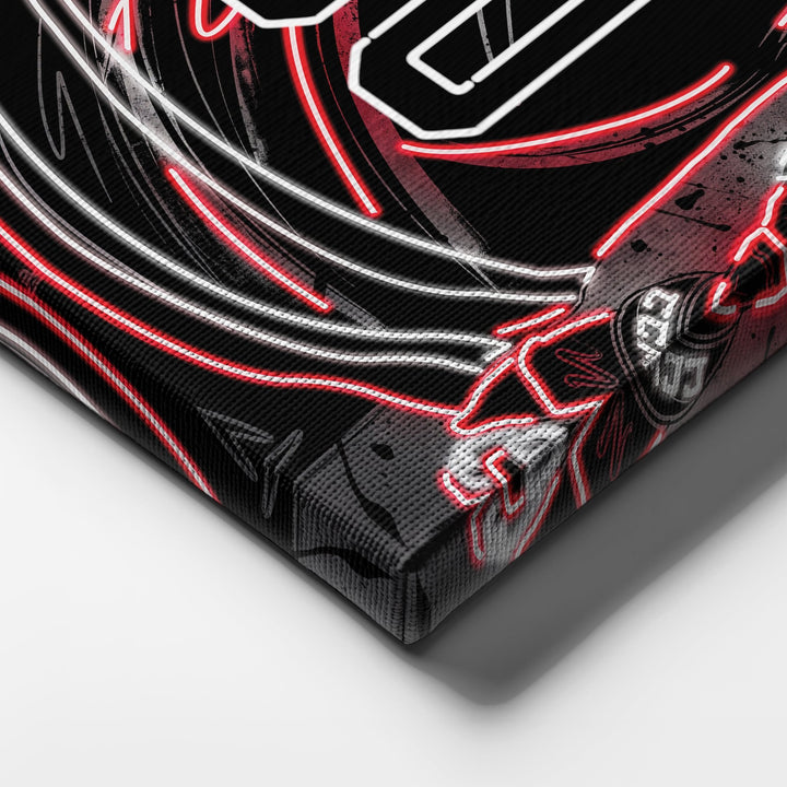 New Jersey Devils Custom Jersey Canvas | Neon Wall Art - CanvasNeon
