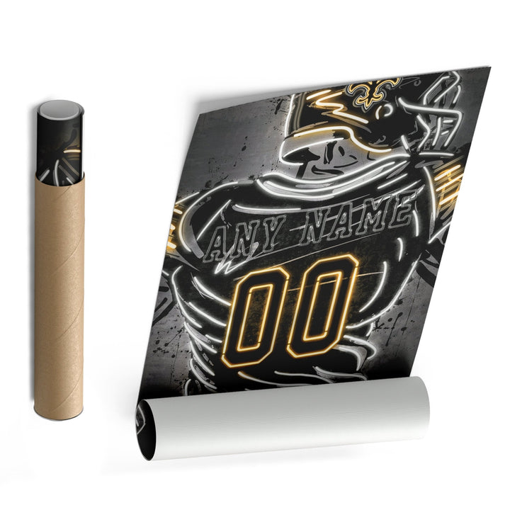 New Orleans Saints Custom Jersey Canvas | Neon Wall Art - CanvasNeon