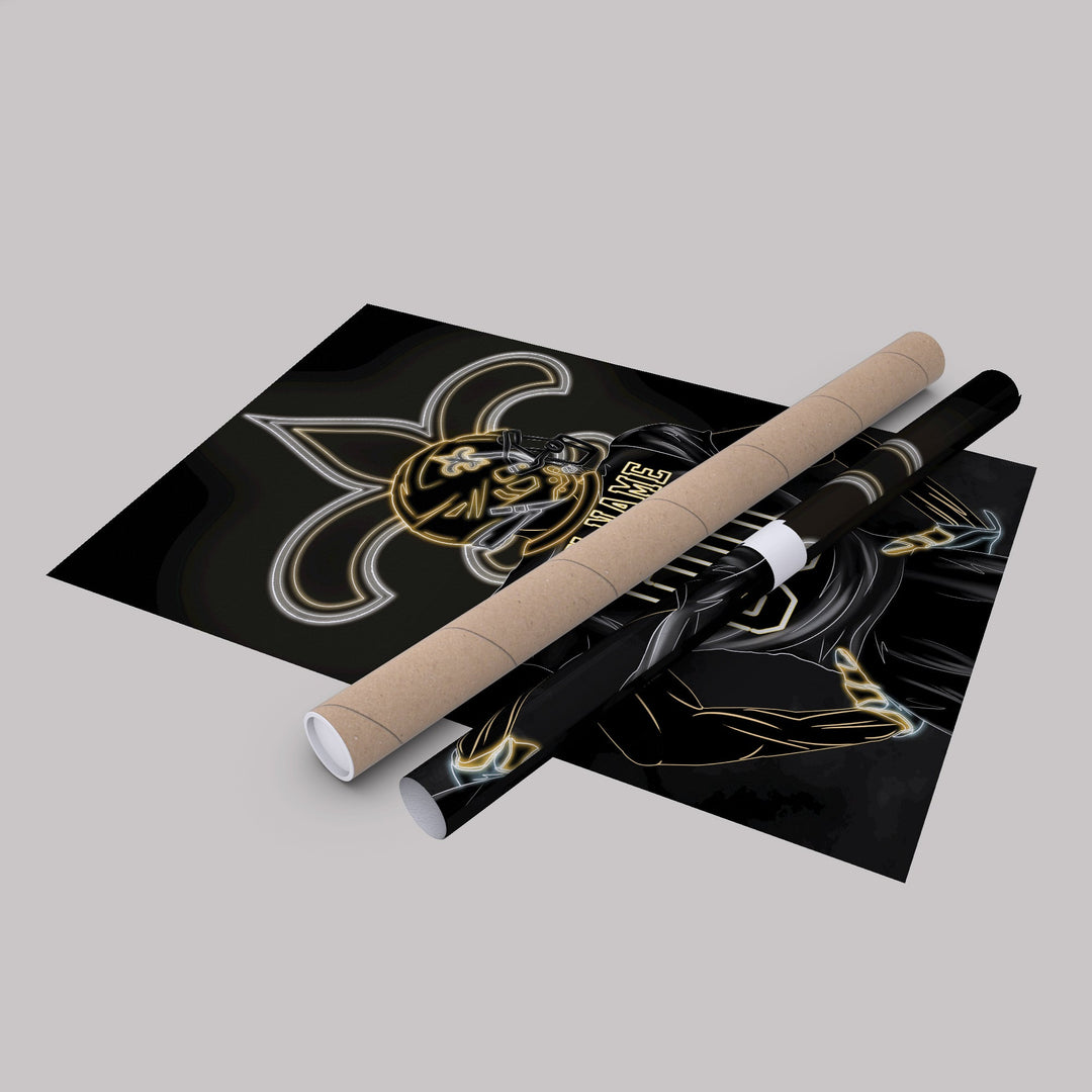 New Orleans Saints Personalized Jersey Canvas | Neon Wall Art - CanvasNeon