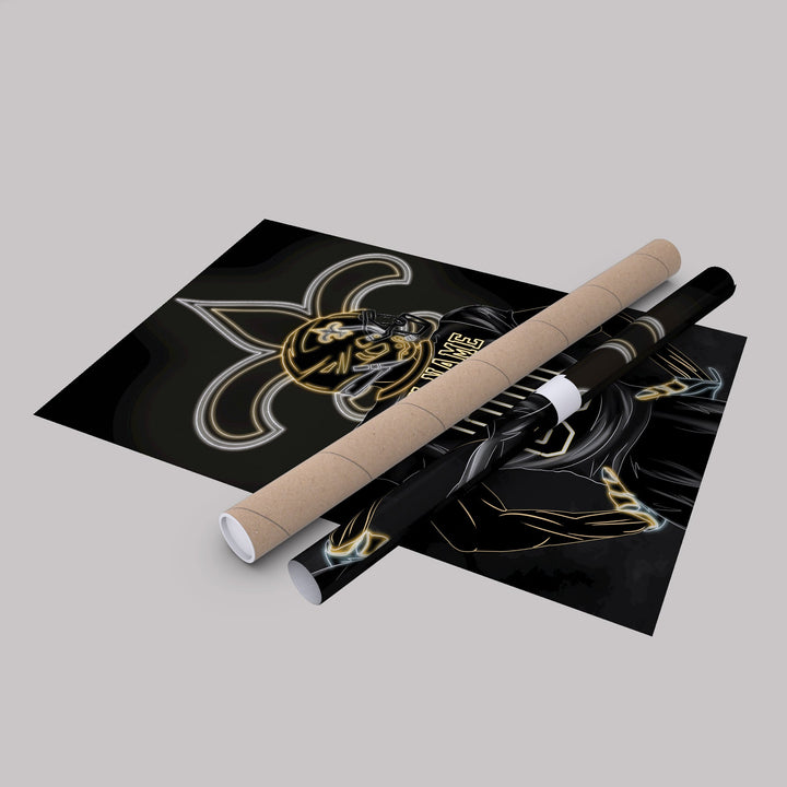 New Orleans Saints Personalized Jersey Canvas | Neon Wall Art - CanvasNeon