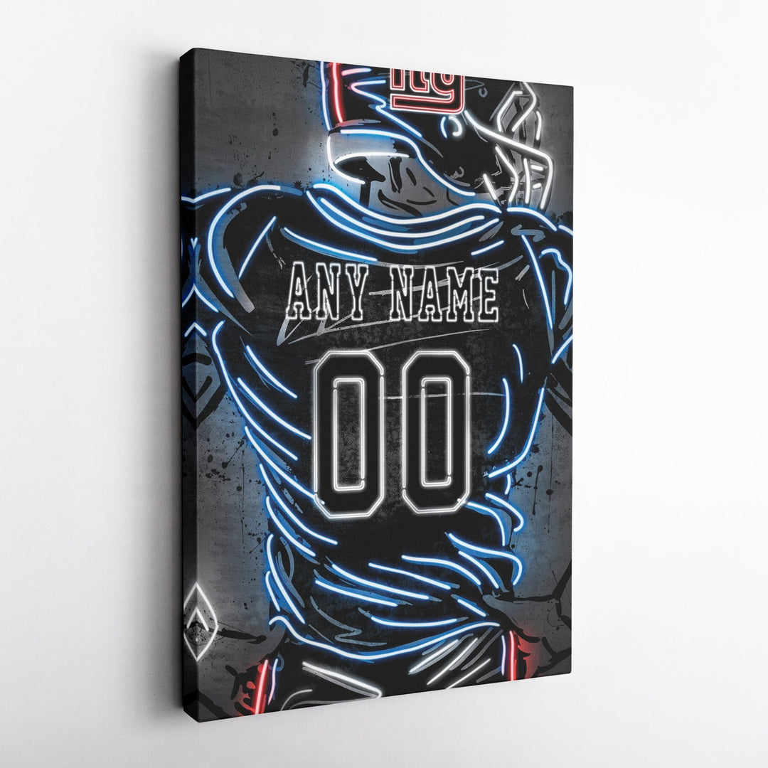 New York Giants Custom Jersey Canvas | Neon Wall Art - CanvasNeon