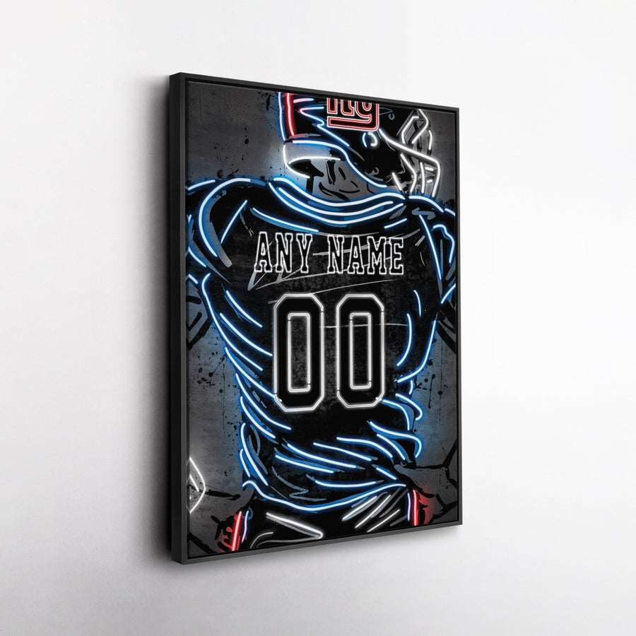 New York Giants Custom Jersey Canvas | Neon Wall Art - CanvasNeon