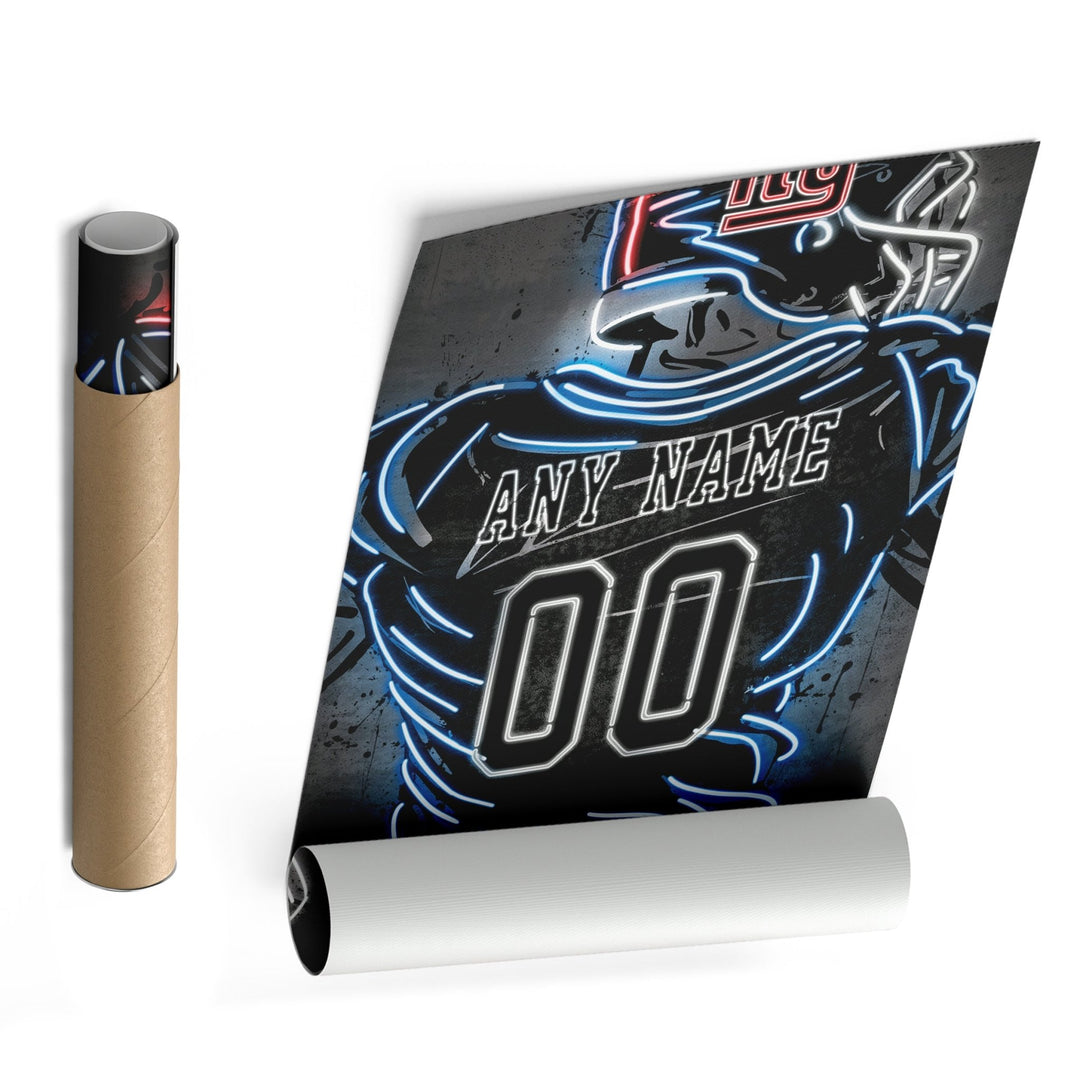 New York Giants Custom Jersey Canvas | Neon Wall Art - CanvasNeon
