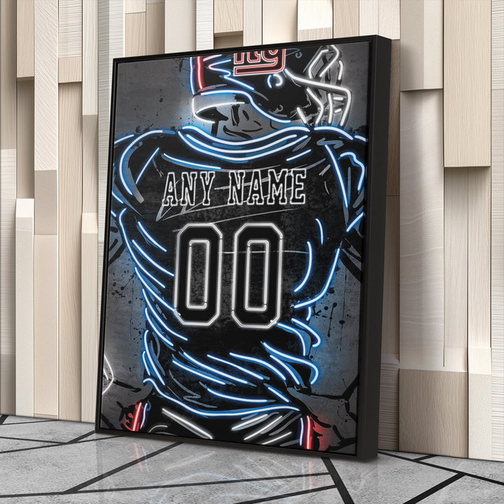 New York Giants Custom Jersey Canvas | Neon Wall Art - CanvasNeon