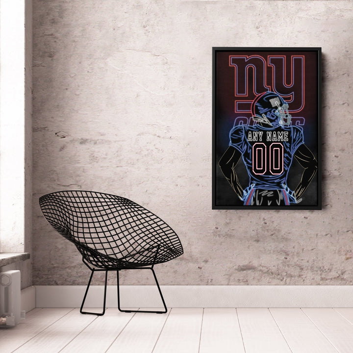 New York Giants Personalized Jersey Canvas | Neon Wall Art - CanvasNeon