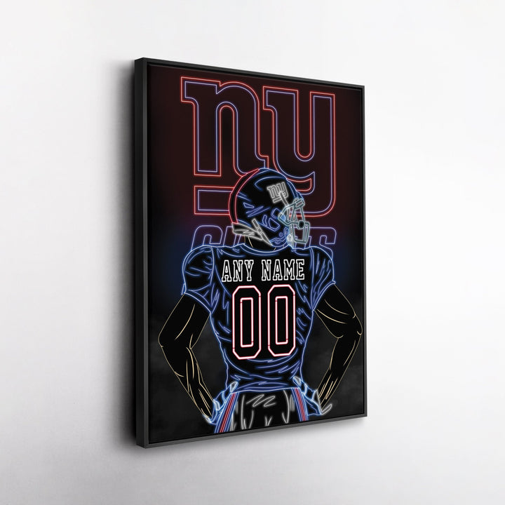 New York Giants Personalized Jersey Canvas | Neon Wall Art - CanvasNeon