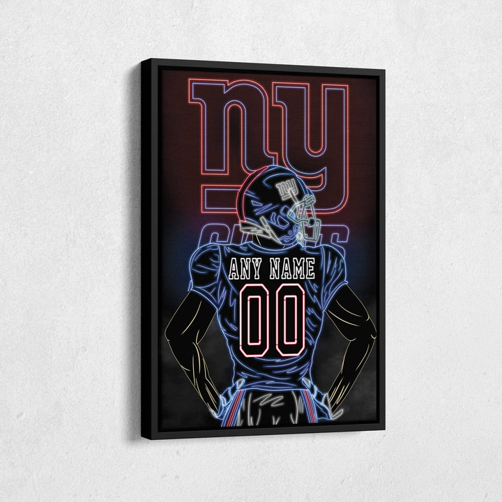 New York Giants Personalized Jersey Canvas | Neon Wall Art - CanvasNeon